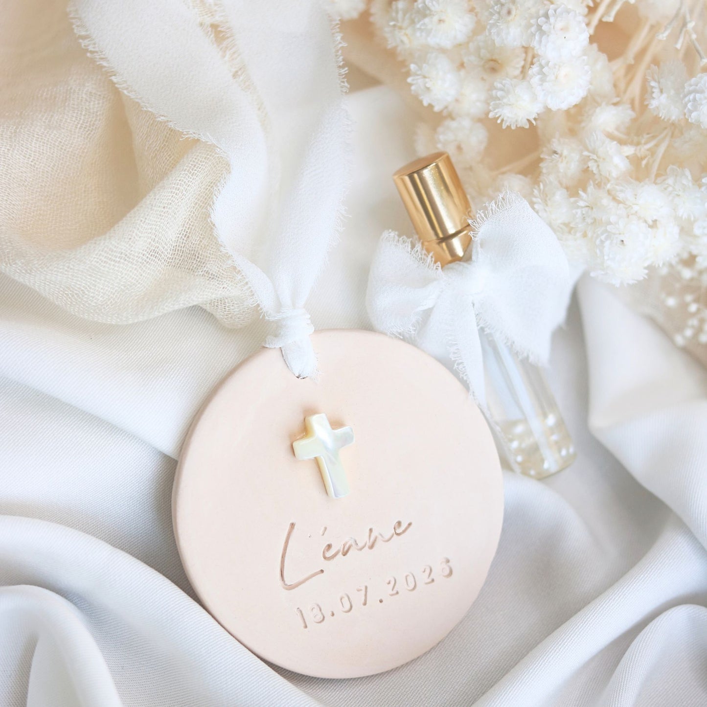 Cadeau Invité Baptème parfumé Rond