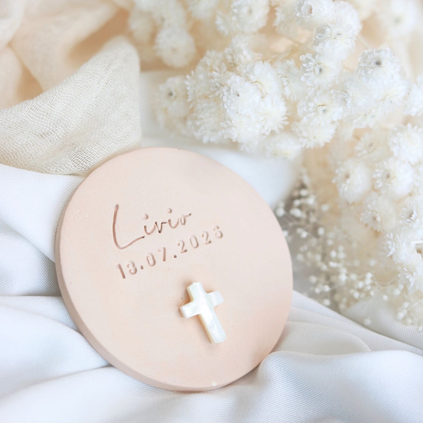 Cadeau Invité Baptème parfumé Rond