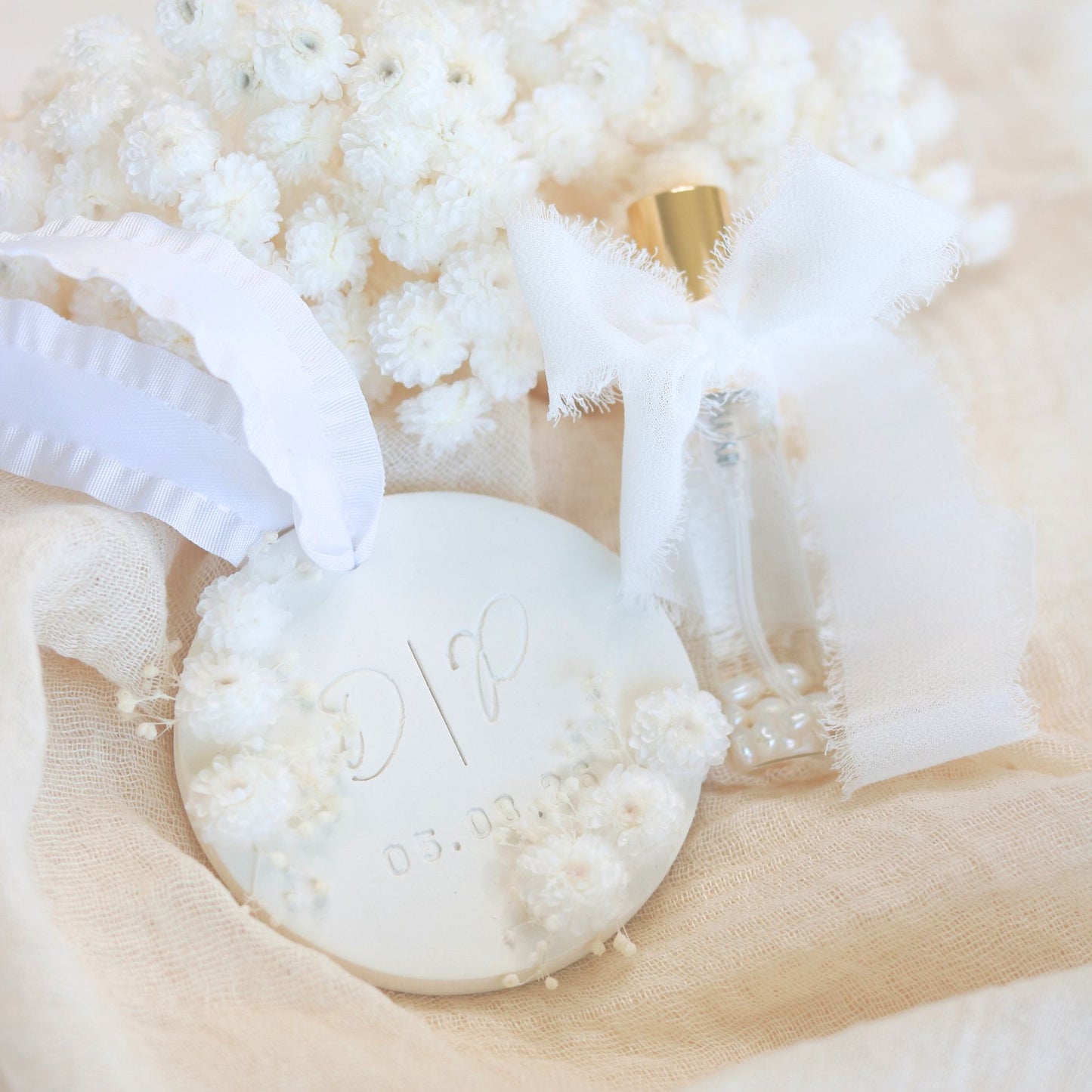 Cadeau Invité Mariage parfumé Rond Fleurs