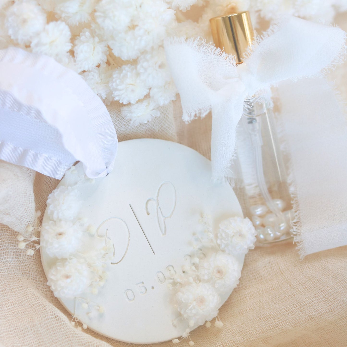 Cadeau Invité Mariage parfumé Rond Fleurs
