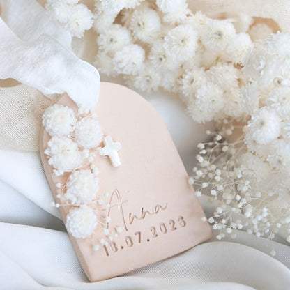 Cadeau Invité Baptème parfumé Rond Fleurs séchées